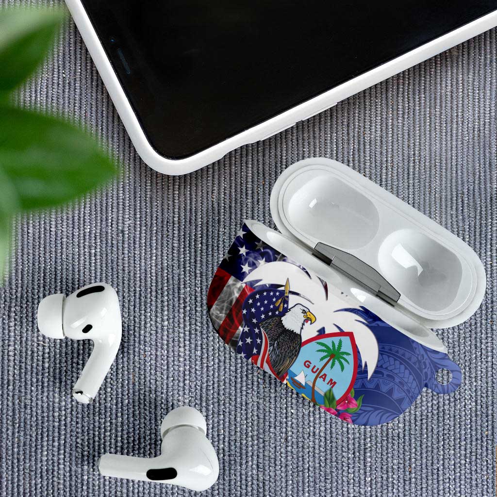 United States Guam AirPods Case USA Eagle Guahan Seal Bougainvillea - Polynesian Pride