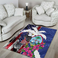 United States Guam Area Rug USA Eagle Guahan Seal Bougainvillea LT14 - Polynesian Pride