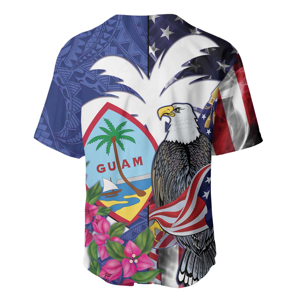 United States Guam Baseball Jersey USA Eagle Guahan Seal Bougainvillea LT14 - Polynesian Pride