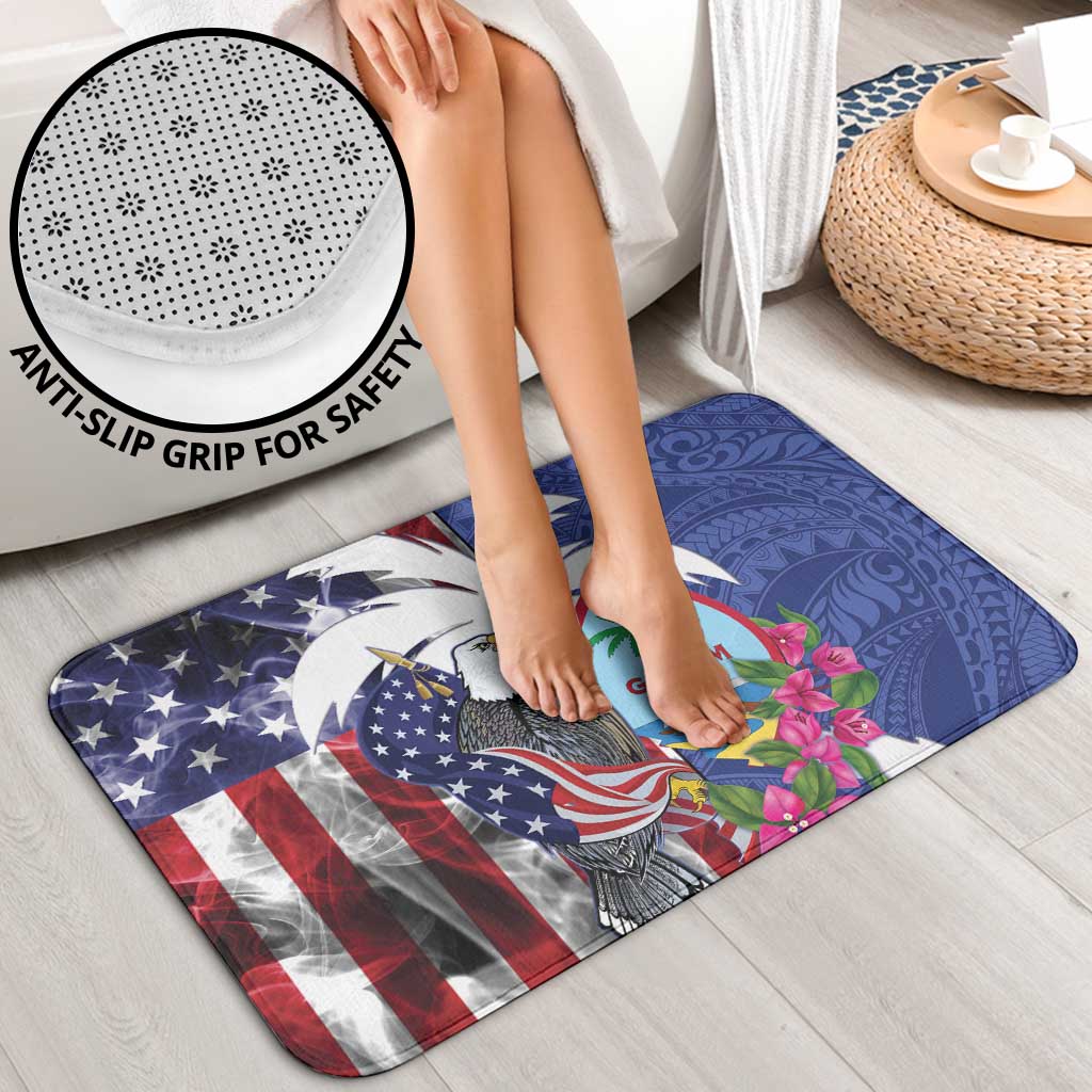 United States Guam Bathroom Set USA Eagle Guahan Seal Bougainvillea - Polynesian Pride
