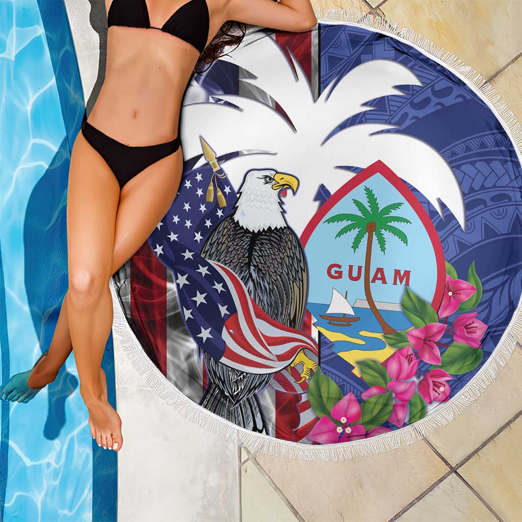 United States Guam Beach Blanket USA Eagle Guahan Seal Bougainvillea LT14 - Polynesian Pride