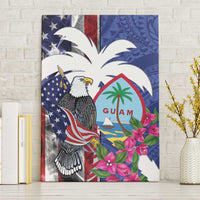United States Guam Canvas Wall Art USA Eagle Guahan Seal Bougainvillea LT14 Without Frame Blue - Polynesian Pride