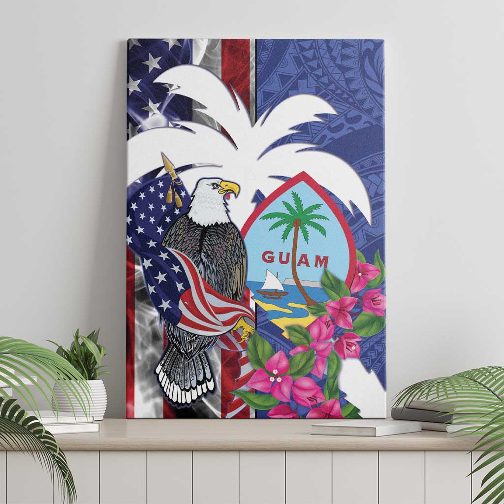 United States Guam Canvas Wall Art USA Eagle Guahan Seal Bougainvillea LT14 - Polynesian Pride