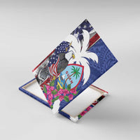 United States Guam Canvas Wall Art USA Eagle Guahan Seal Bougainvillea LT14 With Frame Blue - Polynesian Pride
