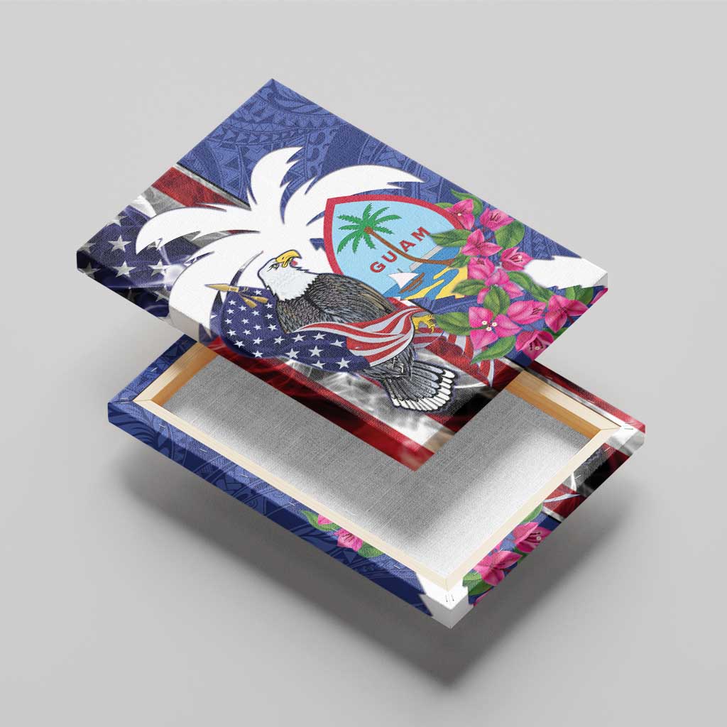 United States Guam Canvas Wall Art USA Eagle Guahan Seal Bougainvillea LT14 - Polynesian Pride
