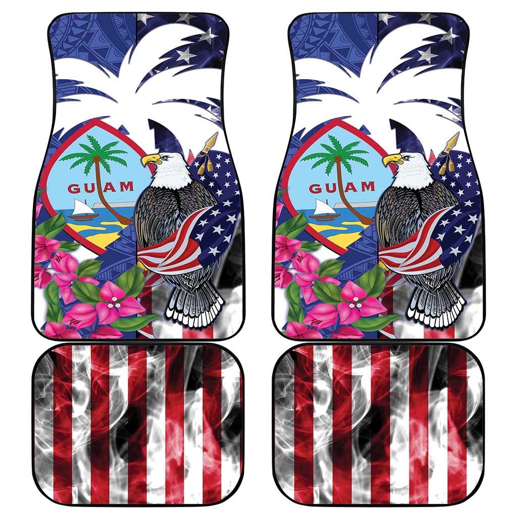United States Guam Car Mats USA Eagle Guahan Seal Bougainvillea LT14 - Polynesian Pride