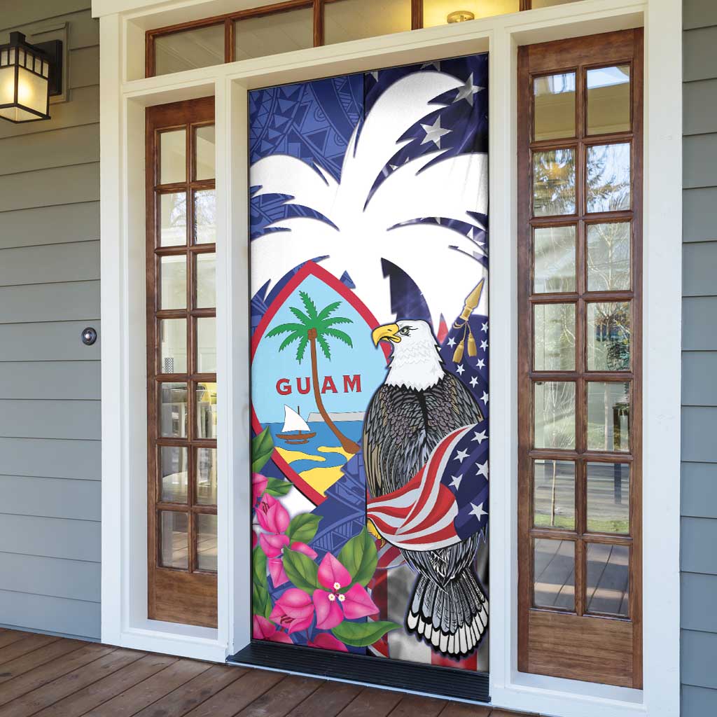 United States Guam Door Cover USA Eagle Guahan Seal Bougainvillea - Polynesian Pride