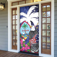 United States Guam Door Cover USA Eagle Guahan Seal Bougainvillea - Polynesian Pride