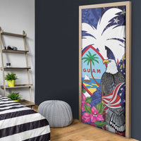 United States Guam Door Cover USA Eagle Guahan Seal Bougainvillea - Polynesian Pride
