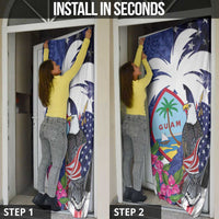 United States Guam Door Cover USA Eagle Guahan Seal Bougainvillea - Polynesian Pride