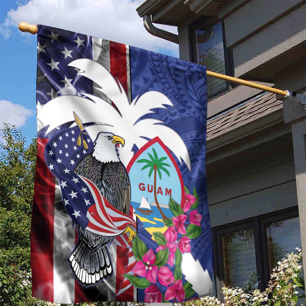 United States Guam Garden Flag USA Eagle Guahan Seal Bougainvillea LT14 - Polynesian Pride