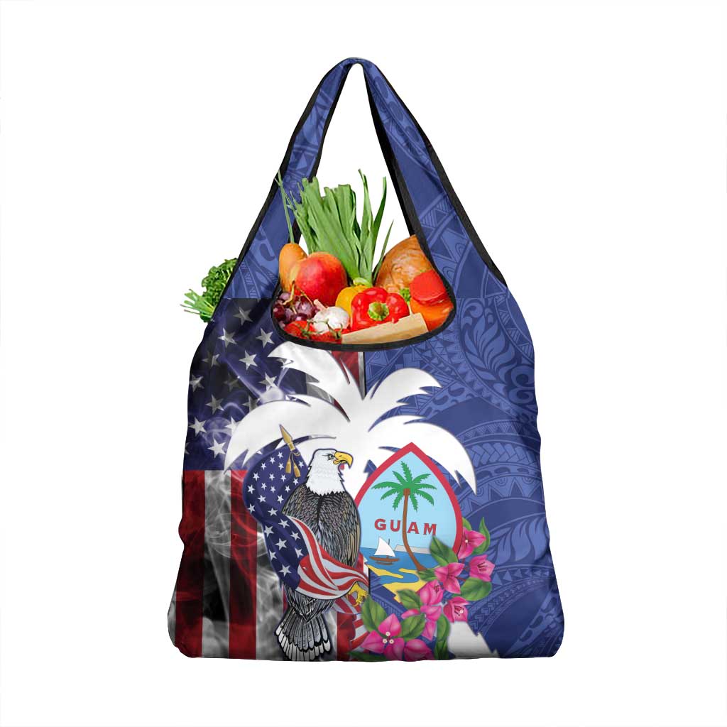 United States Guam Grocery Bag USA Eagle Guahan Seal Bougainvillea - Polynesian Pride