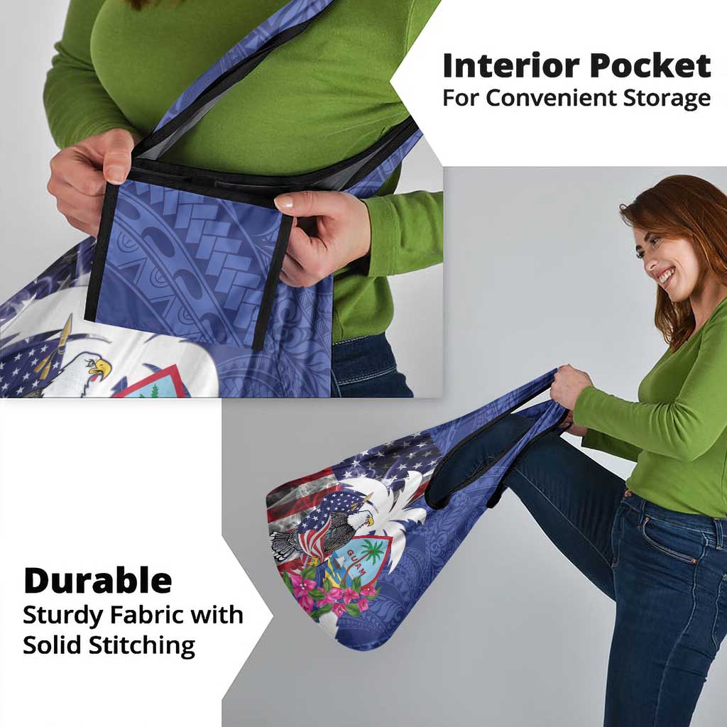 United States Guam Grocery Bag USA Eagle Guahan Seal Bougainvillea - Polynesian Pride