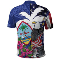 United States Guam Polo Shirt USA Eagle Guahan Seal Bougainvillea LT14 - Polynesian Pride