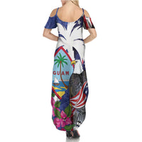 United States Guam Summer Maxi Dress USA Eagle Guahan Seal Bougainvillea LT14 - Polynesian Pride