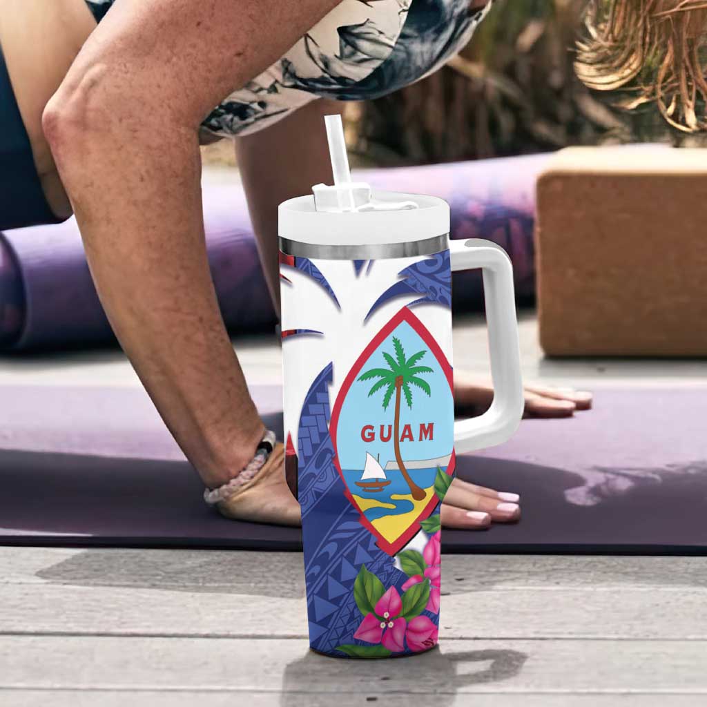 United States Guam Tumbler With Handle USA Eagle Guahan Seal Bougainvillea LT14 - Polynesian Pride