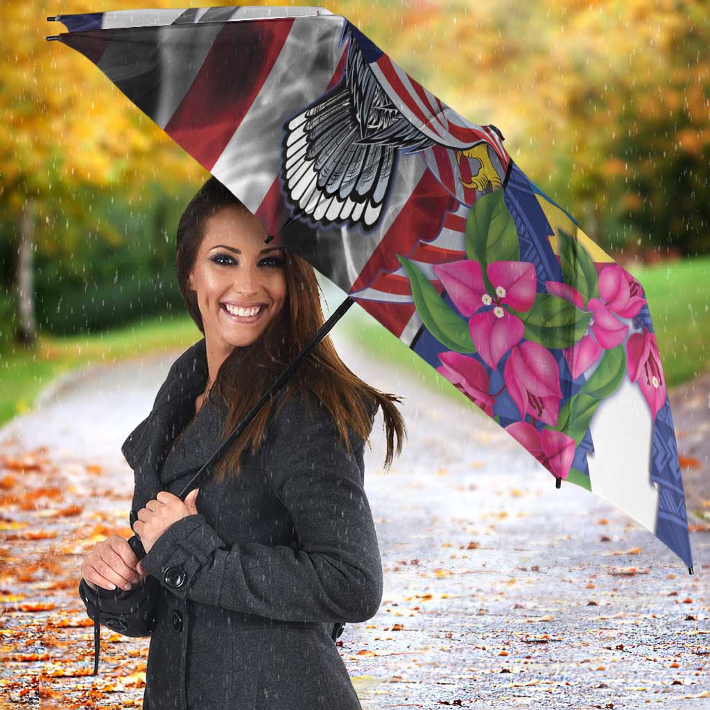 United States Guam Umbrella USA Eagle Guahan Seal Bougainvillea - Polynesian Pride