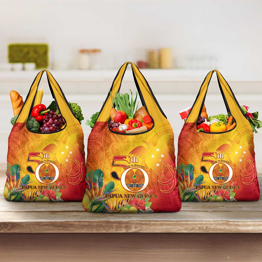 Papua New Guinea Independence Day Grocery Bag 50th Anniversary Unity in Diversity LT14 3-pack One Size Red - Polynesian Pride