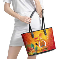 Papua New Guinea Independence Day Leather Tote Bag 50th Anniversary Unity in Diversity LT14 - Polynesian Pride
