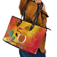 Papua New Guinea Independence Day Leather Tote Bag 50th Anniversary Unity in Diversity LT14 - Polynesian Pride