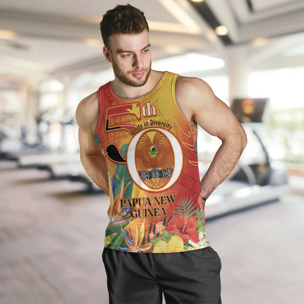 Papua New Guinea Independence Day Men Tank Top 50th Anniversary Unity in Diversity LT14 Red - Polynesian Pride