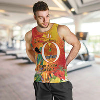 Papua New Guinea Independence Day Men Tank Top 50th Anniversary Unity in Diversity LT14 Red - Polynesian Pride