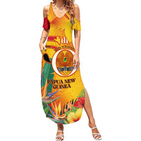 Papua New Guinea Independence Day Summer Maxi Dress 50th Anniversary Unity in Diversity LT14 Women Red - Polynesian Pride