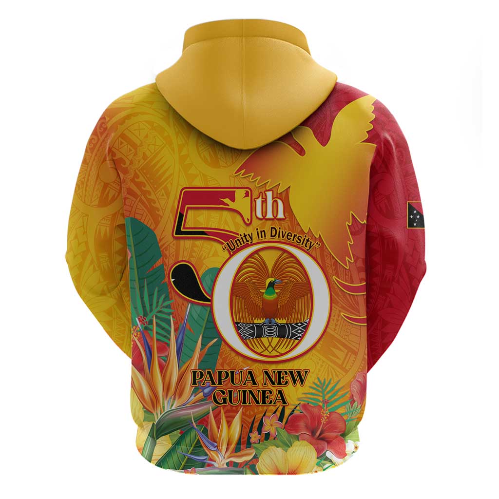 Papua New Guinea Independence Day Zip Hoodie 50th Anniversary Unity in Diversity LT14 - Polynesian Pride