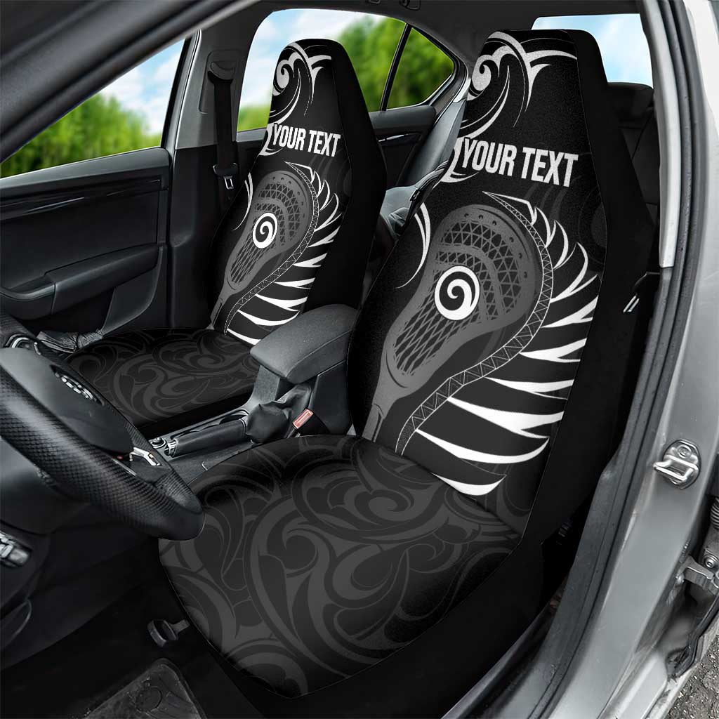 Personalised New Zealand Silver Fern Lacrosse Car Seat Cover Aotearoa Maori Pattern