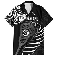 Personalised New Zealand Silver Fern Lacrosse Family Matching Long Sleeve Bodycon Dress and Hawaiian Shirt Aotearoa Maori Pattern