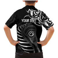 Personalised New Zealand Silver Fern Lacrosse Family Matching Mermaid Dress and Hawaiian Shirt Aotearoa Maori Pattern