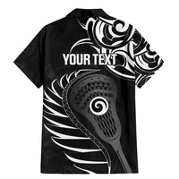 Personalised New Zealand Silver Fern Lacrosse Family Matching Mermaid Dress and Hawaiian Shirt Aotearoa Maori Pattern