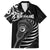 Personalised New Zealand Silver Fern Lacrosse Family Matching Off The Shoulder Long Sleeve Dress and Hawaiian Shirt Aotearoa Maori Pattern