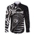 Personalised New Zealand Silver Fern Lacrosse Family Matching Off The Shoulder Long Sleeve Dress and Hawaiian Shirt Aotearoa Maori Pattern