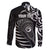 Personalised New Zealand Silver Fern Lacrosse Family Matching Off The Shoulder Long Sleeve Dress and Hawaiian Shirt Aotearoa Maori Pattern