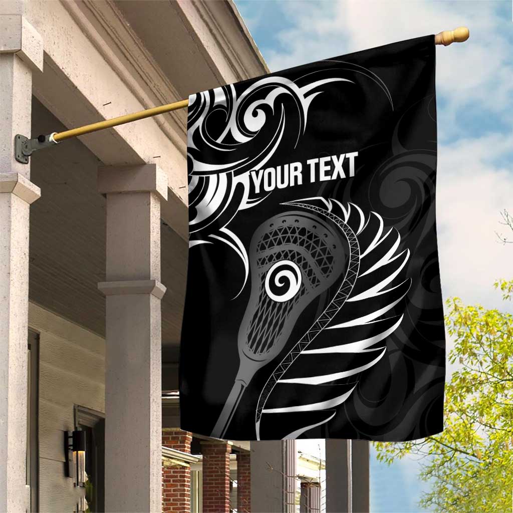 Personalised New Zealand Silver Fern Lacrosse Garden Flag Aotearoa Maori Pattern