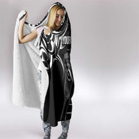 Personalised New Zealand Silver Fern Lacrosse Hooded Blanket Aotearoa Maori Pattern