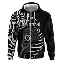 Personalised New Zealand Silver Fern Lacrosse Hoodie Aotearoa Maori Pattern