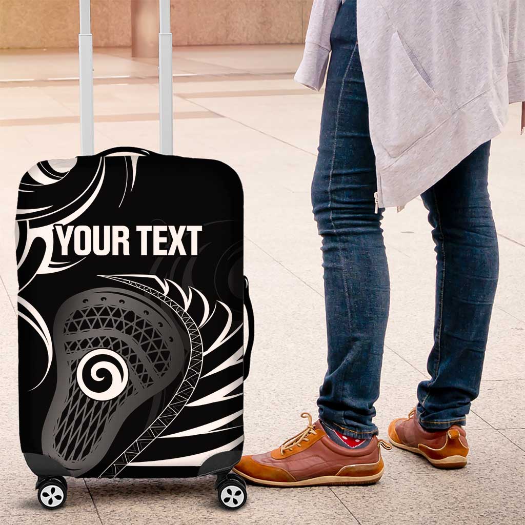 Personalised New Zealand Silver Fern Lacrosse Luggage Cover Aotearoa Maori Pattern