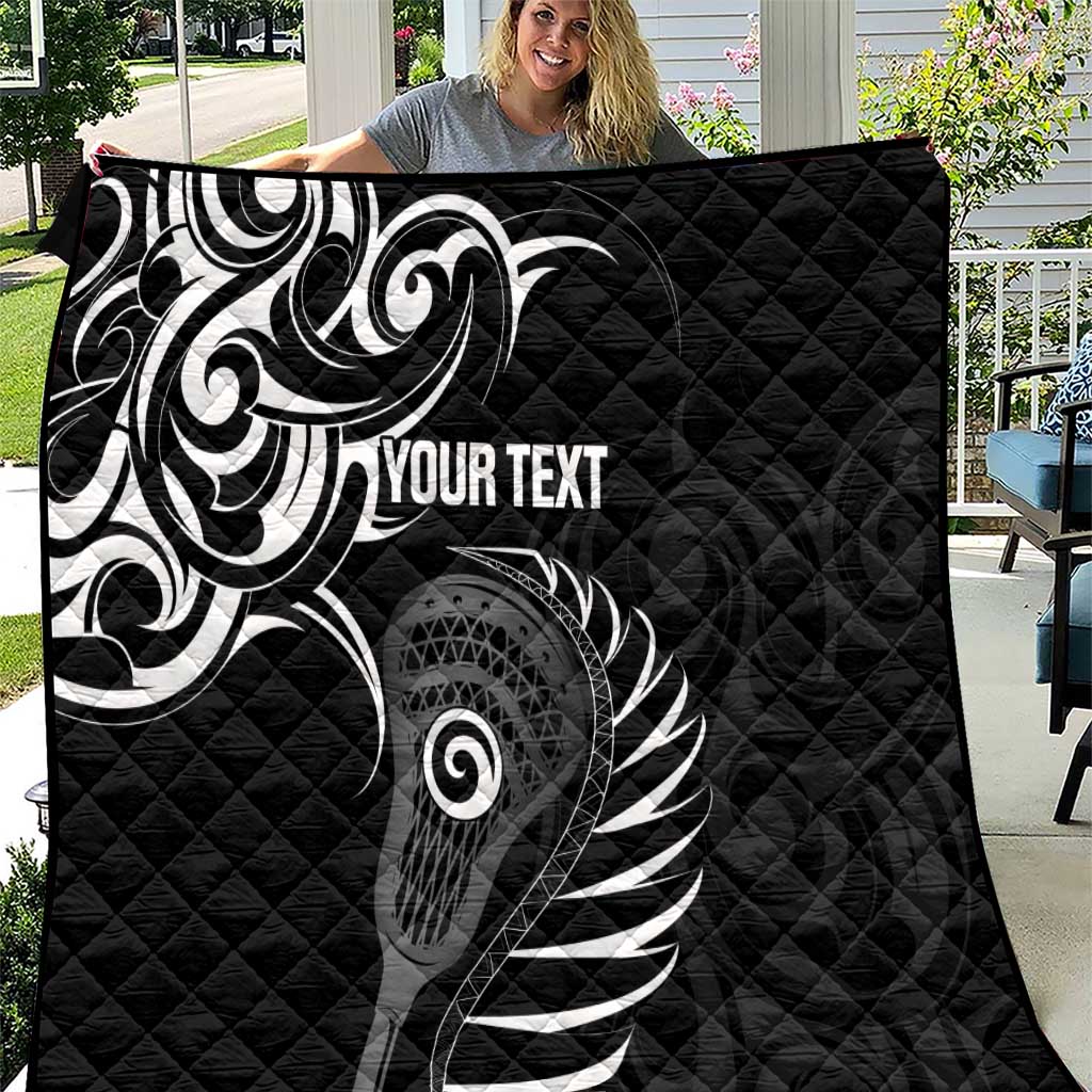 Personalised New Zealand Silver Fern Lacrosse Quilt Aotearoa Maori Pattern