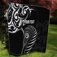Personalised New Zealand Silver Fern Lacrosse Quilt Aotearoa Maori Pattern