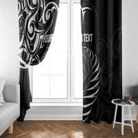Personalised New Zealand Silver Fern Lacrosse Window Curtain Aotearoa Maori Pattern