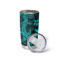 Polynesian Tumbler Cup Turquoise Hawaiian Tribal Hammerhead Shark