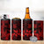 Polynesian 4 in 1 Can Cooler Tumbler Red Hawaiian Tribal Hammerhead Shark