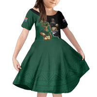 Personalised New Zealand And South Africa Rugby Family Matching Off Shoulder Maxi Dress and Hawaiian Shirt 2024 All Black Springboks Mascots Together