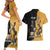 Personalised New Zealand And Australia Rugby Couples Matching Short Sleeve Bodycon Dress and Hawaiian Shirt 2024 All Black Wallabies Mascots Together