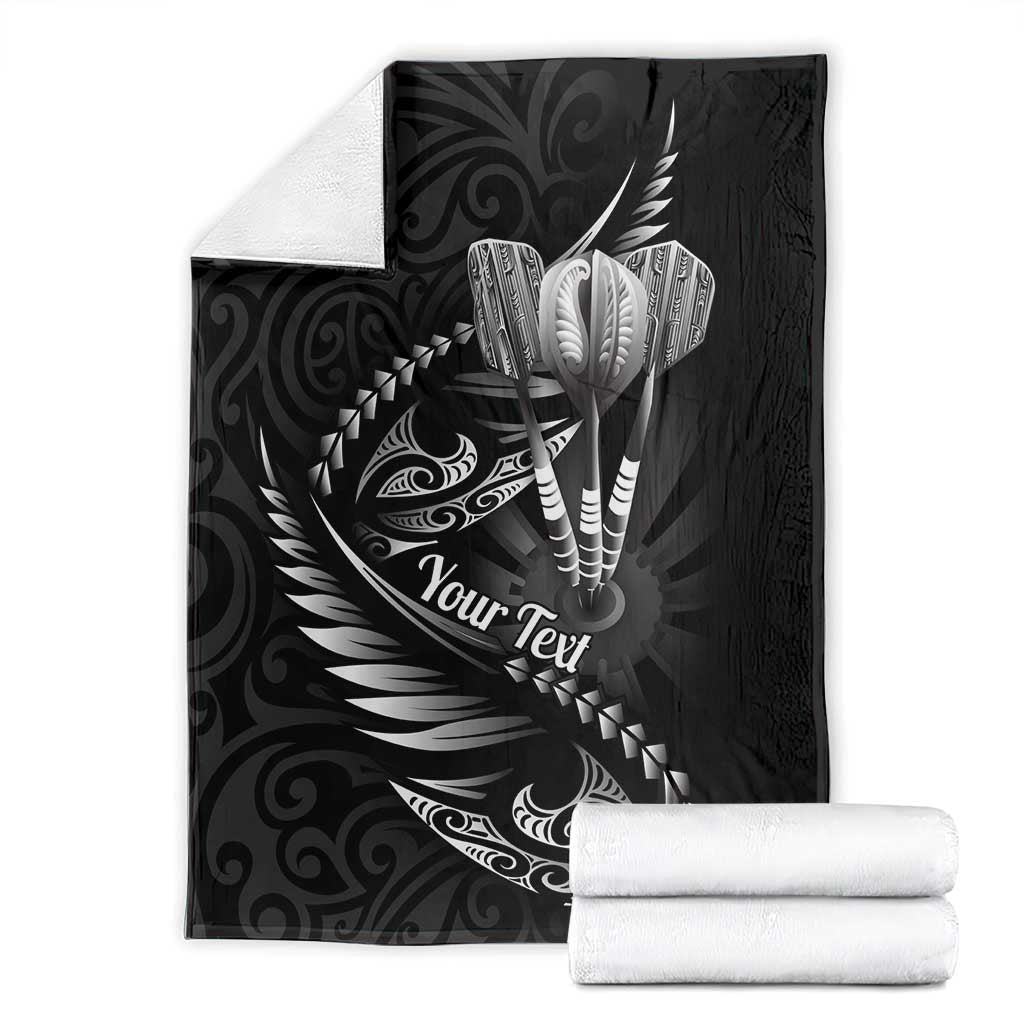 Personalised All Black New Zealand Darts Blanket Aoteroa Fern Maori Galaxy Style