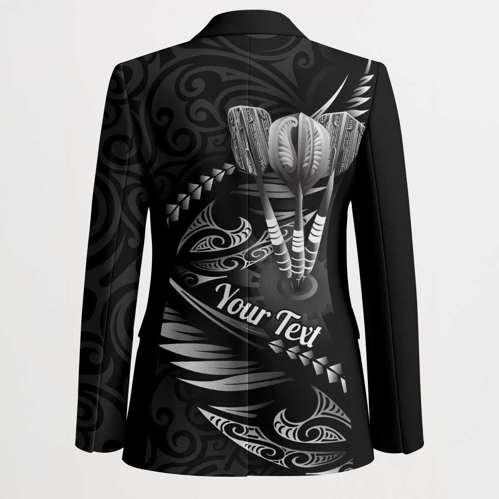 Personalised All Black New Zealand Darts Blazer Aoteroa Fern Maori Galaxy Style LT14 - Polynesian Pride