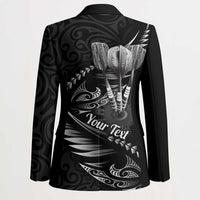 Personalised All Black New Zealand Darts Blazer Aoteroa Fern Maori Galaxy Style LT14 - Polynesian Pride