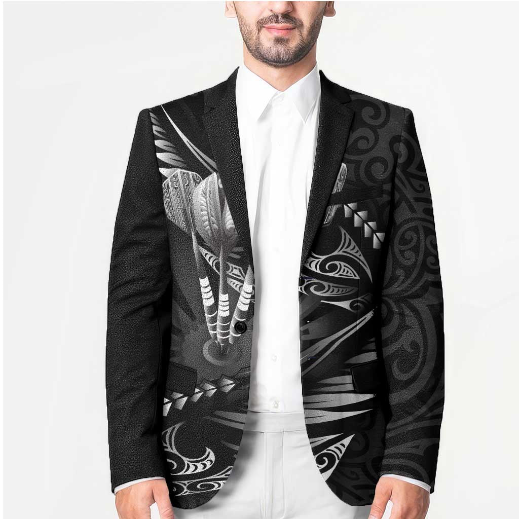 Personalised All Black New Zealand Darts Blazer Aoteroa Fern Maori Galaxy Style LT14 - Polynesian Pride